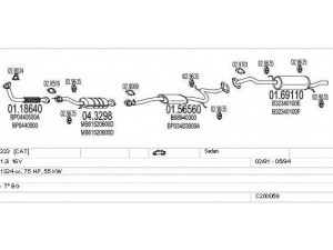 MTS C200059000101 išmetimo sistema 
 Išmetimo sistema -> Išmetimo sistema, visa