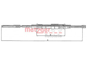 METZGER 10.7402 trosas, stovėjimo stabdys 
 Stabdžių sistema -> Valdymo svirtys/trosai
1H0 609 721