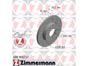 ZIMMERMANN 600.1602.52 stabdžių diskas 
 Dviratė transporto priemonės -> Stabdžių sistema -> Stabdžių diskai / priedai
357 615 301