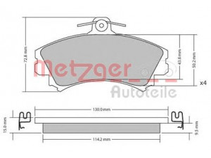 METZGER 1170143 stabdžių trinkelių rinkinys, diskinis stabdys 
 Techninės priežiūros dalys -> Papildomas remontas
DBP511117, MR249241, MR407946, X3511007
