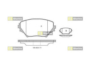 STARLINE BD S832P stabdžių trinkelių rinkinys, diskinis stabdys 
 Techninės priežiūros dalys -> Papildomas remontas
04465-42071, 04465-42080, 04465-42110