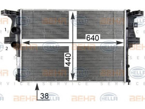 HELLA 8MK 376 903-601 radiatorius, variklio aušinimas 
 Aušinimo sistema -> Radiatorius/alyvos aušintuvas -> Radiatorius/dalys
0005 801264635