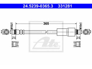 ATE 24.5239-0365.3 stabdžių žarnelė 
 Stabdžių sistema -> Stabdžių žarnelės
4806 H2, 4806 H2