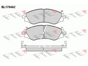 FTE BL1704A2 stabdžių trinkelių rinkinys, diskinis stabdys 
 Techninės priežiūros dalys -> Papildomas remontas
96245178, 96253367, 96253382, 96253383