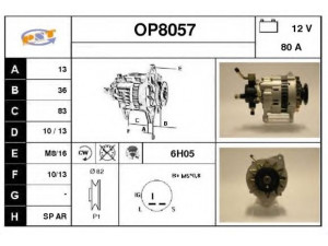 SNRA OP8057 kintamosios srovės generatorius 
 Elektros įranga -> Kint. sr. generatorius/dalys -> Kintamosios srovės generatorius
6204045, 97134866, LR180501, LR180501B