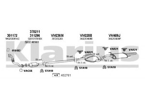 KLARIUS 930614U išmetimo sistema 
 Išmetimo sistema -> Išmetimo sistema, visa