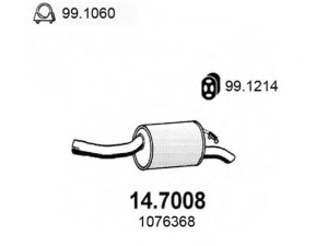 ASSO 14.7008 galinis duslintuvas 
 Išmetimo sistema -> Duslintuvas
1076368, 5024535