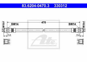 ATE 83.6204-0470.3 stabdžių žarnelė 
 Stabdžių sistema -> Stabdžių žarnelės
001 428 95 35