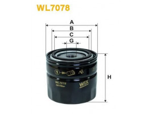 WIX FILTERS WL7078 alyvos filtras 
 Filtrai -> Alyvos filtras
OK38, OK42, 4286051, 4316238, 4335580