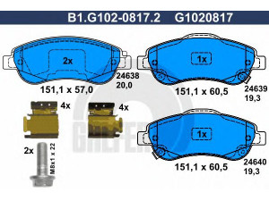 GALFER B1.G102-0817.2 stabdžių trinkelių rinkinys, diskinis stabdys 
 Techninės priežiūros dalys -> Papildomas remontas
45022-SWW-G01, 45022-T1E-G00