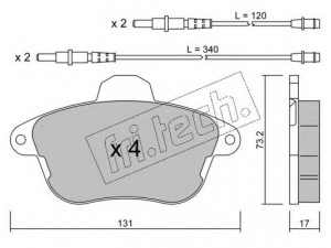 fri.tech. 191.0 stabdžių trinkelių rinkinys, diskinis stabdys 
 Techninės priežiūros dalys -> Papildomas remontas
4250.89, 4251.90
