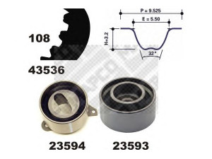MAPCO 23536 paskirstymo diržo komplektas 
 Techninės priežiūros dalys -> Papildomas remontas