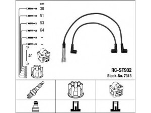 NGK 7313 uždegimo laido komplektas 
 Kibirkšties / kaitinamasis uždegimas -> Uždegimo laidai/jungtys
030 905 430 E, 030 905 430 F, 030 905 430 G