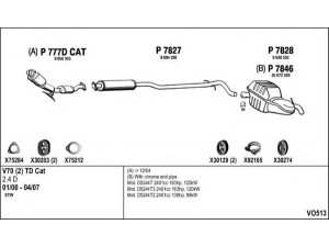 FENNO VO513 išmetimo sistema 
 Išmetimo sistema -> Išmetimo sistema, visa