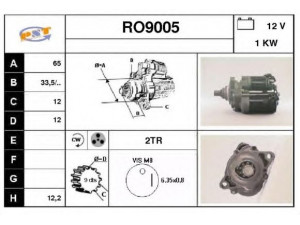 SNRA RO9005 starteris 
 Elektros įranga -> Starterio sistema -> Starteris
31200P2C004, 31200PE0461, 31200PE0661
