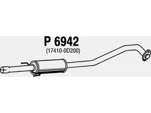 FENNO P6942 vidurinis duslintuvas 
 Išmetimo sistema -> Duslintuvas
(17410-0D200)