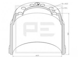 PE Automotive 166.073-00A stabdžių būgnas
86 960, AJA 0650001, M00 6867