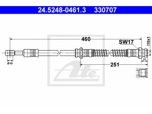 ATE 24.5248-0461.3 stabdžių žarnelė 
 Stabdžių sistema -> Stabdžių žarnelės
M862414, MB950308, 30862414, 30870880