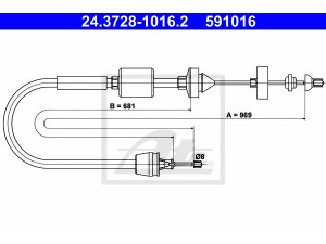 ATE 24.3728-1016.2 sankabos trosas 
 Dviratė transporto priemonės -> Kabeliai ir tachometro velenaai -> Sankabos trosas
30670-00QAC, 77 00 417 050