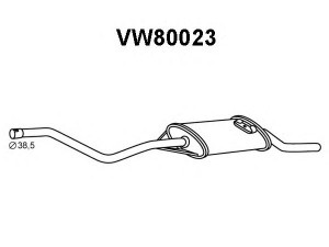 VENEPORTE VW80023 galinis duslintuvas 
 Išmetimo sistema -> Duslintuvas
865253409AG, 865253409B, 865253409P