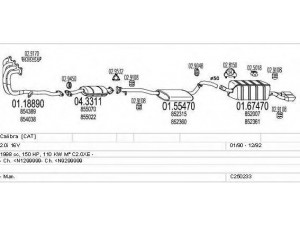 MTS C250233005367 išmetimo sistema 
 Išmetimo sistema -> Išmetimo sistema, visa