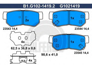GALFER B1.G102-1419.2 stabdžių trinkelių rinkinys, diskinis stabdys 
 Techninės priežiūros dalys -> Papildomas remontas
58302-17A00, 58302-1CA00, 58302-1CA10