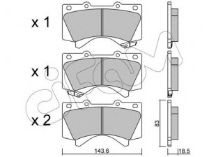 CIFAM 822-821-0 stabdžių trinkelių rinkinys, diskinis stabdys 
 Techninės priežiūros dalys -> Papildomas remontas
04465-0C020, 04465-60280, 04465-60300