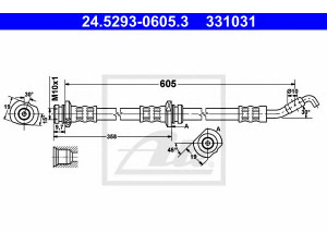 ATE 24.5293-0605.3 stabdžių žarnelė 
 Stabdžių sistema -> Stabdžių žarnelės
46210-AX601