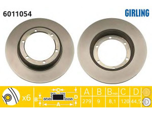 GIRLING 6011054 stabdžių diskas 
 Stabdžių sistema -> Diskinis stabdys -> Stabdžių diskas
5426184, 5426184