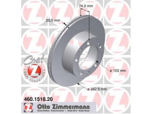 ZIMMERMANN 460.1518.20 stabdžių diskas 
 Dviratė transporto priemonės -> Stabdžių sistema -> Stabdžių diskai / priedai
944 351 041 05