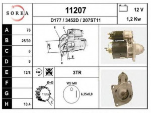 EAI 11207 starteris 
 Elektros įranga -> Starterio sistema -> Starteris