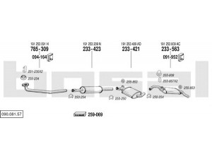 BOSAL 090.081.57 išmetimo sistema 
 Išmetimo sistema -> Išmetimo sistema, visa