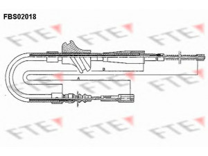 FTE FBS02018 trosas, stovėjimo stabdys 
 Stabdžių sistema -> Valdymo svirtys/trosai
443 609 721, 443 609 721 F, 443 609 721 K