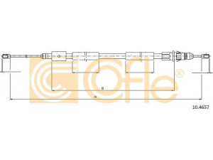 COFLE 10.4657 trosas, stovėjimo stabdys 
 Stabdžių sistema -> Valdymo svirtys/trosai
4745W0, 9643731880