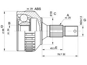 OPEN PARTS CVJ5287.10 jungčių komplektas, kardaninis velenas 
 Ratų pavara -> Sujungimai/komplektas
3272S6, 3273Y9