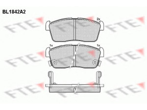 FTE BL1842A2 stabdžių trinkelių rinkinys, diskinis stabdys 
 Techninės priežiūros dalys -> Papildomas remontas
04465-B1040, 04491-97217, 04491-97402