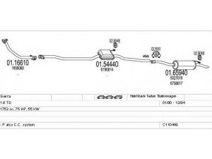 MTS C110449009544 išmetimo sistema 
 Išmetimo sistema -> Išmetimo sistema, visa