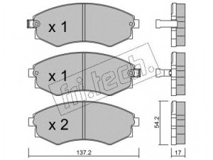 fri.tech. 195.0 stabdžių trinkelių rinkinys, diskinis stabdys 
 Techninės priežiūros dalys -> Papildomas remontas
41060-32R94, 41060-44F92, 41060-80N90