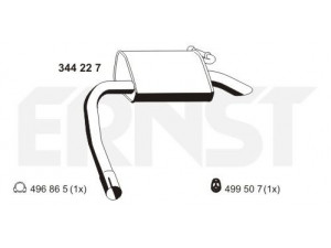 ERNST 344227 galinis duslintuvas 
 Išmetimo sistema -> Duslintuvas
1 059 928, 1 060 249, 1 091 715