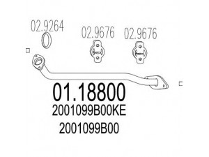 MTS 01.18800 išleidimo kolektorius 
 Išmetimo sistema -> Išmetimo vamzdžiai
2001099B00, 2001099B00KE