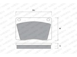 WEEN 151-1077 stabdžių trinkelių rinkinys, diskinis stabdys 
 Techninės priežiūros dalys -> Papildomas remontas
C39136, GBP208, 5862742, 0005862742