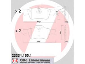 ZIMMERMANN 23334.165.1 stabdžių trinkelių rinkinys, diskinis stabdys 
 Techninės priežiūros dalys -> Papildomas remontas
000 423 0230, 003 420 5120, 004 420 4420