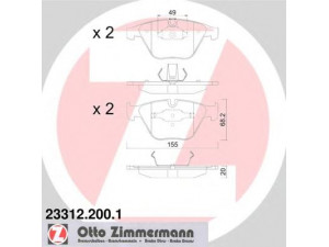 ZIMMERMANN 23312.200.1 stabdžių trinkelių rinkinys, diskinis stabdys 
 Techninės priežiūros dalys -> Papildomas remontas
3411 2 283 865, 3411 6 753 668