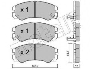 METELLI 22-0357-0 stabdžių trinkelių rinkinys, diskinis stabdys 
 Techninės priežiūros dalys -> Papildomas remontas
8-97047526-0, 8970475260, 1605017