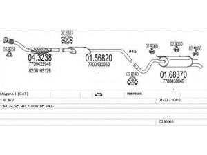 MTS C280665009028 išmetimo sistema 
 Išmetimo sistema -> Išmetimo sistema, visa