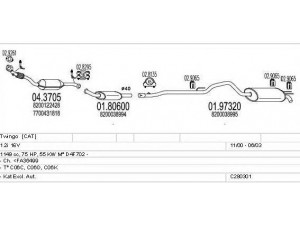 MTS C280301006860 išmetimo sistema 
 Išmetimo sistema -> Išmetimo sistema, visa