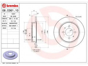 BREMBO 08.C061.10 stabdžių diskas 
 Dviratė transporto priemonės -> Stabdžių sistema -> Stabdžių diskai / priedai
MB699286, MB699287, MB699286, MB699287