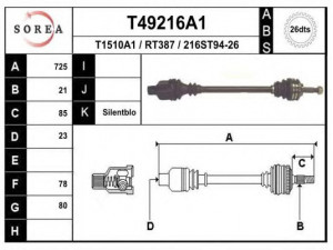 EAI T49216A1 kardaninis velenas 
 Ratų pavara -> Kardaninis velenas