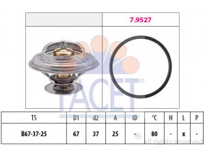 FACET 7.8623 termostatas, aušinimo skystis 
 Aušinimo sistema -> Termostatas/tarpiklis -> Thermostat
A 615 200 13 15, A 616 200 04 15