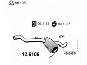 ASSO 12.6106 vidurinis duslintuvas 
 Išmetimo sistema -> Duslintuvas
46464854